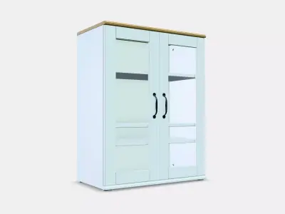 SKRUVBY Cabinet with glass doors 3D model