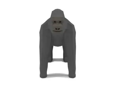 Low Poly Cartoon Gorilla Low-poly 3D model