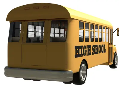SCHOOL BUS Low-poly 3D model