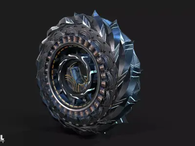 Sci Fi Wheel Car Low-poly 3D model