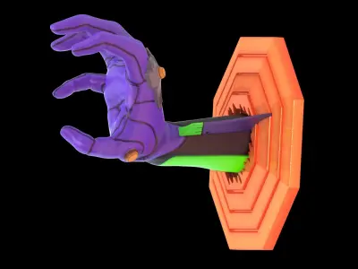 Evangelion 01 Hand Wall Display Hanger Controller Stand Holder 3D print model