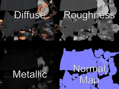 Elderly Priest Character Model Rigged and Animated for Games Low-poly 3D model