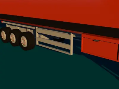 American truck with trailers 3D model