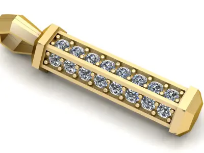 PAVE DESIGN DIAMOND PENDANT 3D PRINTABLE MODEL  3D print model