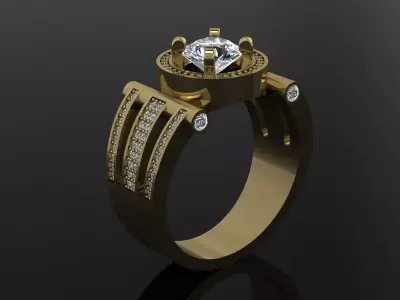 Jewelry Mens Ring Gold 3D print model