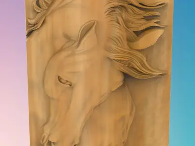 Horse head panel 3D MODEL STL FILE FOR CNC ROUTER LASER 3D print model