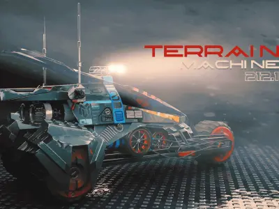 Cyberpunk Terrain Motorcycle Concept Low-poly 3D model