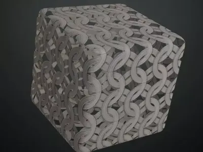 Circular Chain Mail Woven Metal PBR Seamless Texture