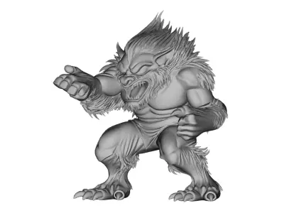 Werewolf Beast Character 3D Model for Jewelry Pendant Design 3D print model