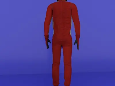 Racer man in racing suit Low-poly 3D model