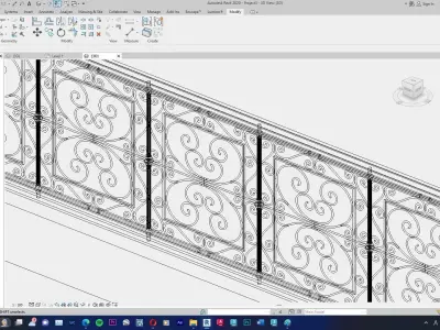 Classic Railing Revit Family type 013 3D model