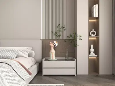 Modern Bedroom Scene 41 3D model