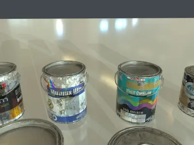 Old Paint Cans Low-poly 3D model