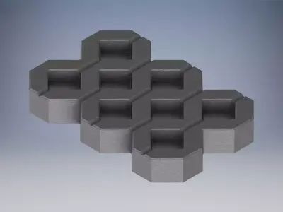 Concrete Paving Block 600x400x100  Hexagonal Raster Tile 3D model