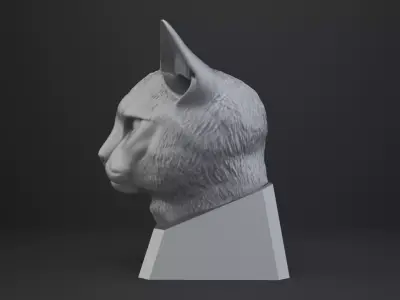 Cat Bust - Animal Figurine 3D print model