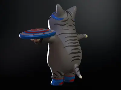 SuperHero Cat Low-poly 3D model