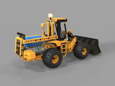 Lego tractor loader 3D model