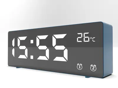 CLOCK BLUE WHITE Low-poly 3D model