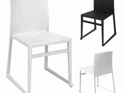 Tonio Sled Chair - Colors Black - White Low-poly 3D model