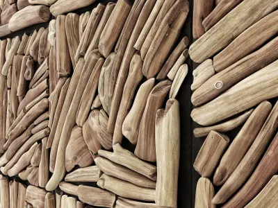 Rectangle panel branch splinter Big n7 3D model