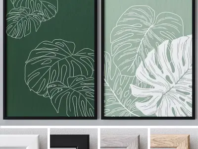 Set of large wall paintings 492 3D model