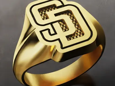 San Diego Padres Baseball Fans Rings 3D Print Models 3D print model