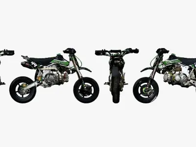 001264 black and green sport bike 3dp 3D print model