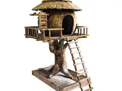 wooden house Low-poly 3D model purchase