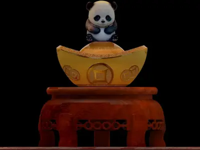 Chinese baby panda figure   3D model