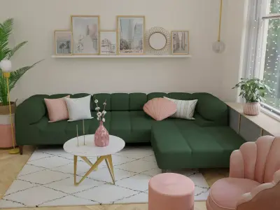 Living Room 4 Blender Scene Free 3D model