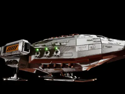 Sci-fi Spaceship Transport Low-poly 3D model