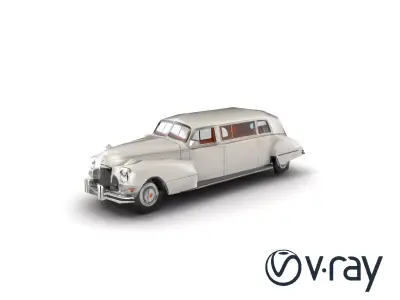 Luxurious Vintage Limousine model pack Low-poly 3D model