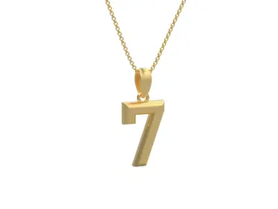 Model 1161 Number 7 Necklace Curved 3D print model