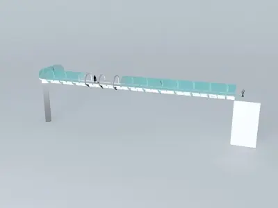 Up-way glass bench Free 3D model