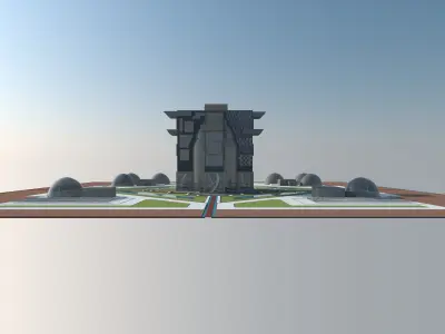 First Vertical City On Mars 3D model