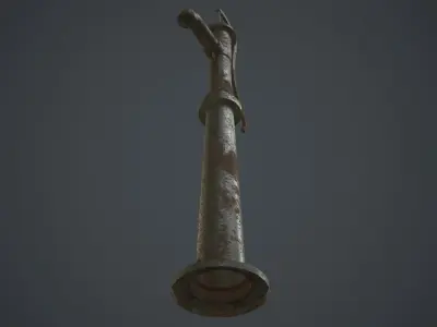 Hand Pump 1B Low-poly 3D model