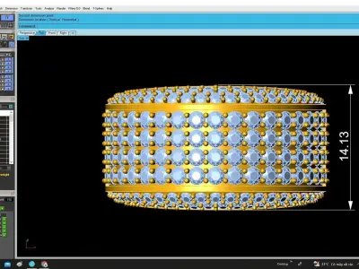 Luxury Multi Row Pave Diamond Ring for Men  4895 3D print model