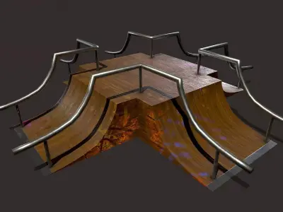 Skate ramp3 Low-poly 3D model
