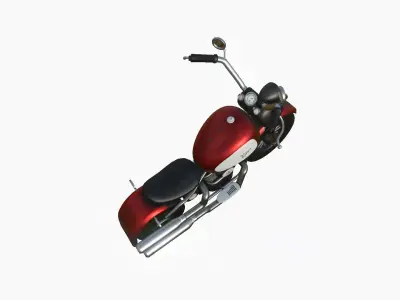 Motorcycle Cartoon A12 Red White - Custom Vehicle Design Low-poly 3D model