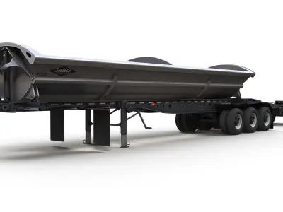 Side Dump trailer Low-poly 3D model