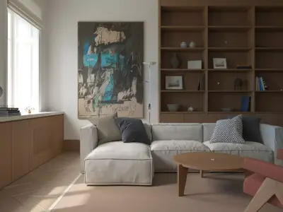 Living room 3D model 46