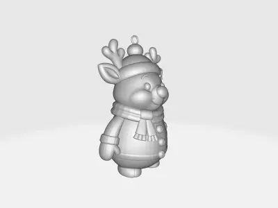 Cute Christmas Reindeer Ornament Festive Holiday Winter Decor 3D print model
