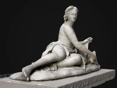 Aretheuse statue Low-poly 3D model