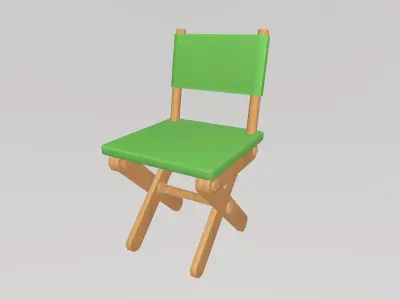 Stylized Low-Poly Folding Chair Low-poly 3D model