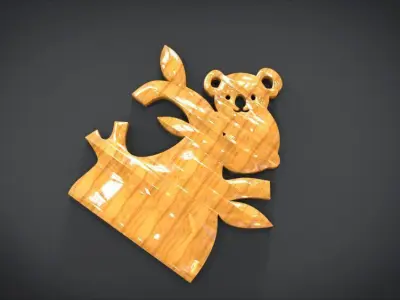 Wall decoration with Koala motif 3D print model