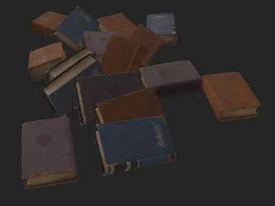 Book Pile Low-poly 3D model