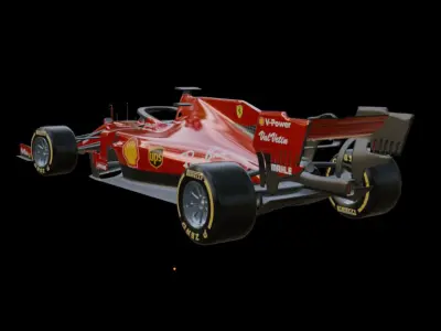 2019 Ferrari F1  Low-poly 3D model
