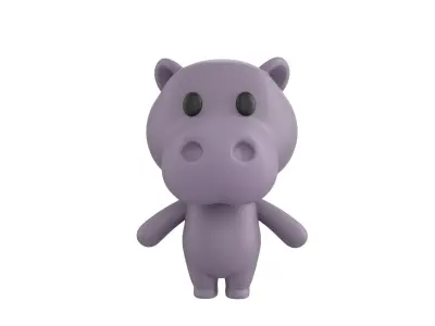 Character137 Rigged Hippo 3D model