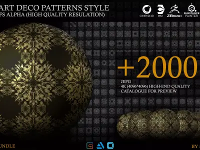 2000 Mega Art deco patterns style  3D model