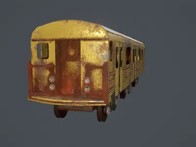 Post Apocalyptic Train Free low-poly 3D model